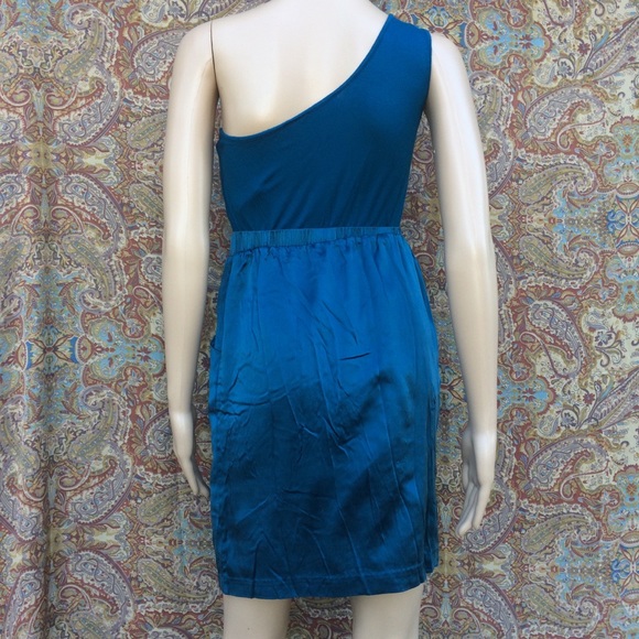 Jodi Arnold-The Limited Silk & Sequins One Shoulder Cocktail Mini dress, sz 4 - Picture 5 of 6